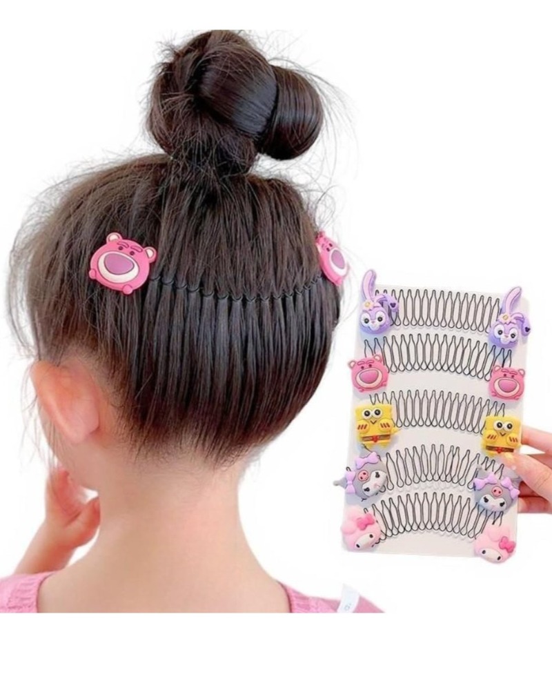 Saavi Cartoon Animal Hair Clips for Kids and Girls | Cute Non-Slip Comb Hair Barrettes | Multicolor Hair Accessories Set for Toddlers & School Wear (Pack of 5) Multicolor - Image 3