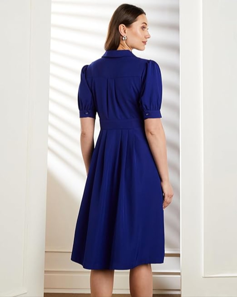 Symbol Premium Women's Fit & Flare Wrap Dress (Midi Length | Stylish | Desk-to-Dinner) (Available in Plus Sizes) - Image 2