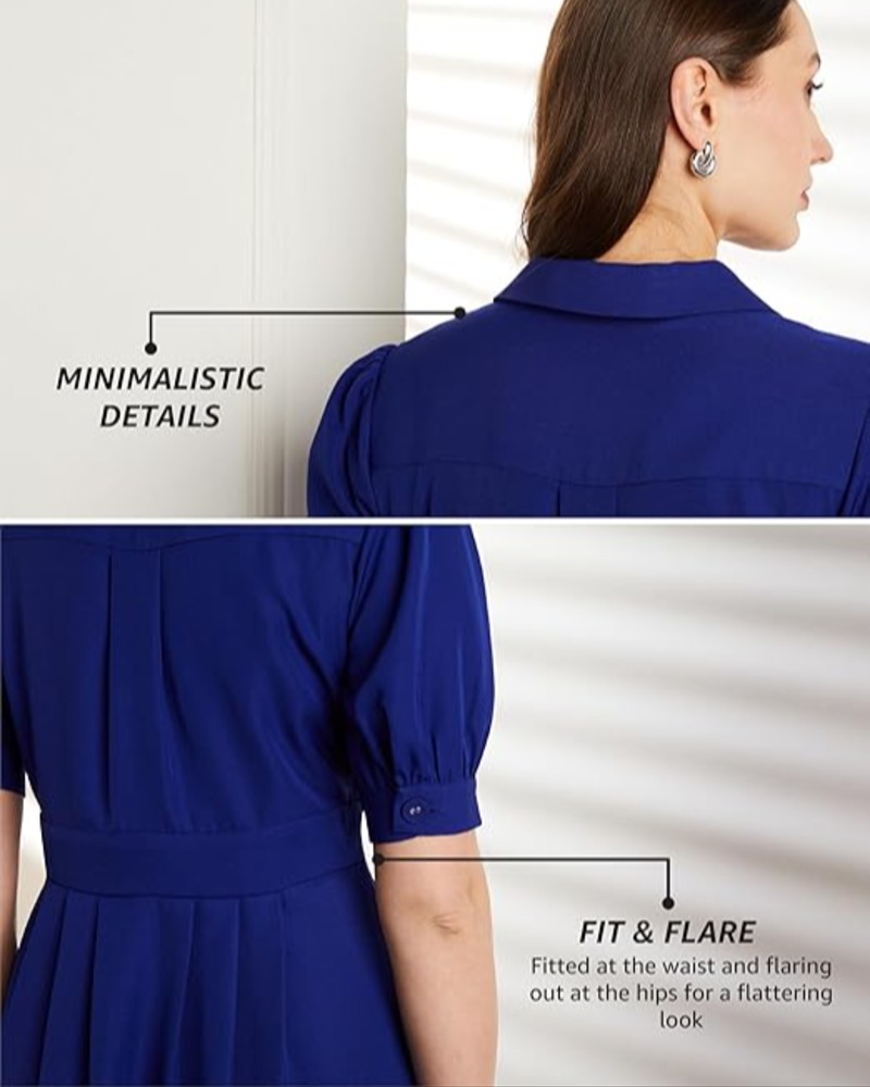 Symbol Premium Women's Fit & Flare Wrap Dress (Midi Length | Stylish | Desk-to-Dinner) (Available in Plus Sizes) - Image 5